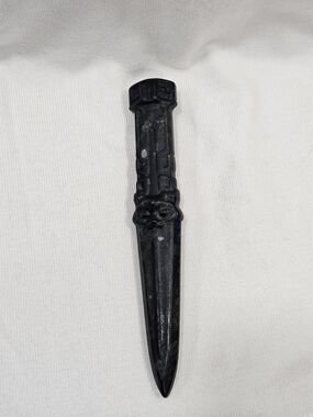 Black Obsidion Fox Face Carving Crystal Dagger Letter Opener